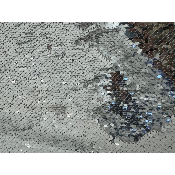 Cavanagh Baker Silver Sequin Short Sleeve V-Neck Mini Dress S - Picture 14 of 14